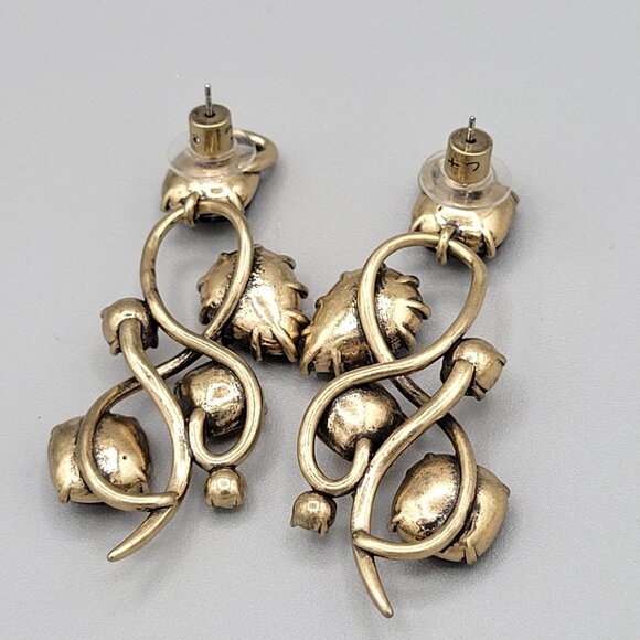 Chloe + Isabel Long Dangle Drop Stud Earrings Multicolored Tourmaline Stones - Picture 5 of 6